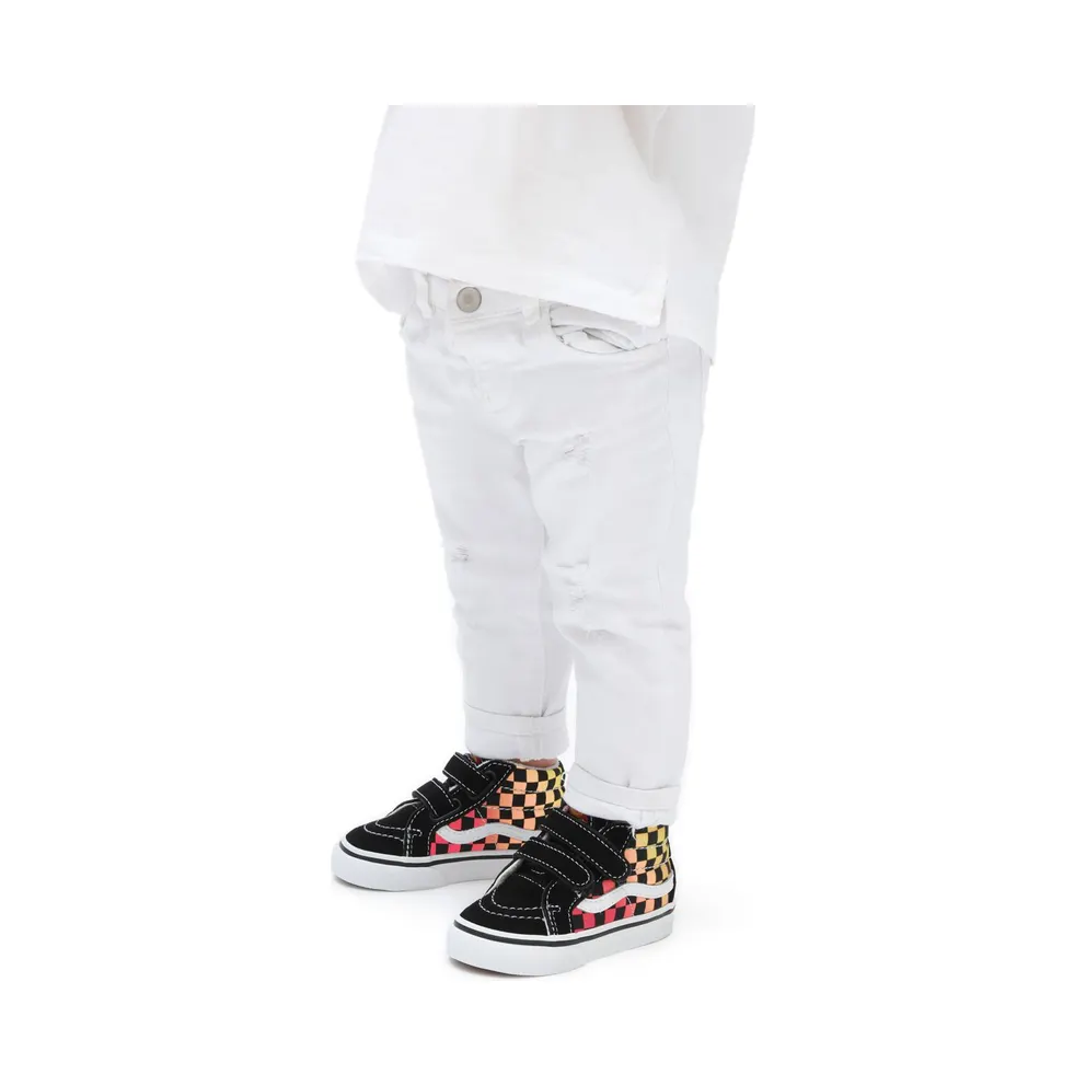 VANS Flame Logo Repeat Sk8-mid Reissue Velcro Toddler Shoes Black (VN0A5DXDABX)