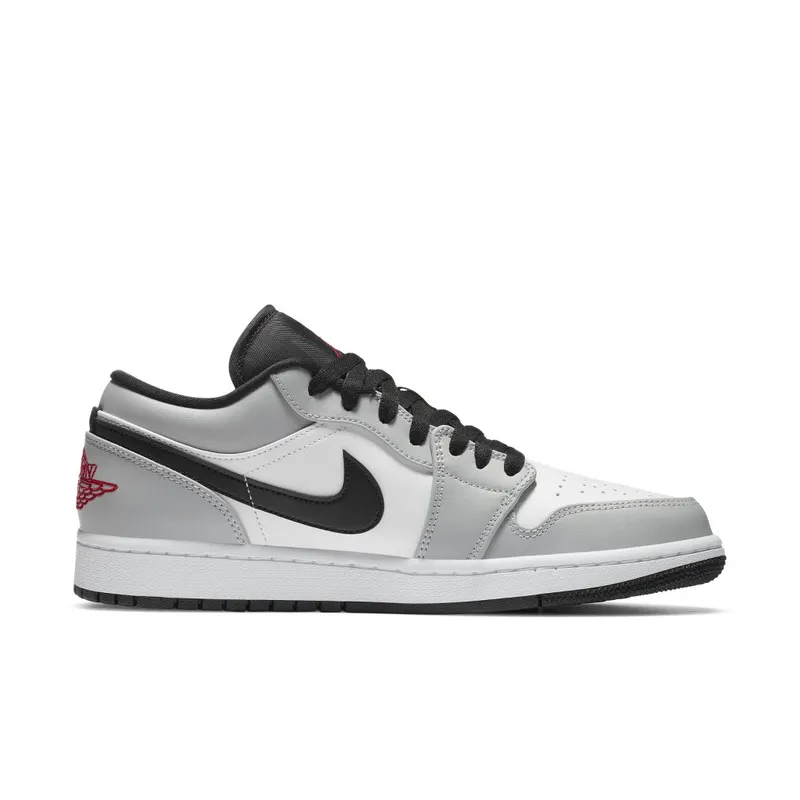 Jordan 1 Low Light Smoke Grey Light Solar Flare Heather/White-Black-Gym Red (553558-030)