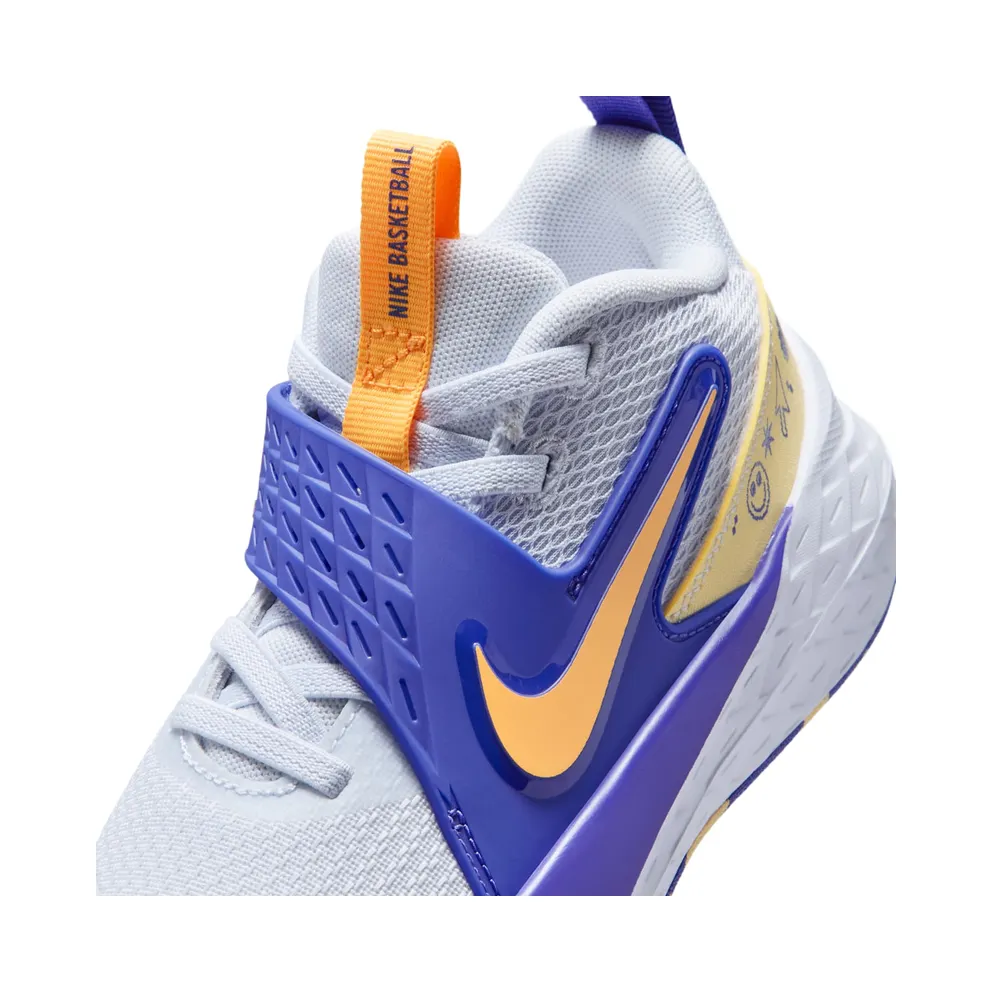 Nike Team Hustle D 12 Football Grey Lapis Laser Orange (HF6280-020)