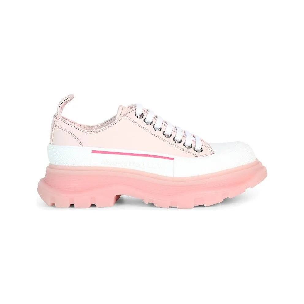 Alexander McQueen Tread Slick Low Lace Up Tea Rose White (702042WHZ6D6898)