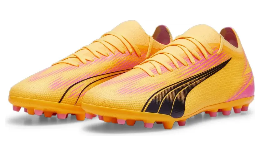 Puma Ultra Match MG Fußballschuhe Herren 03 – sun stream/puma black/sunset glow 42 für Herren, orange, Größe 44 ½ EU / 10 UK (107756)