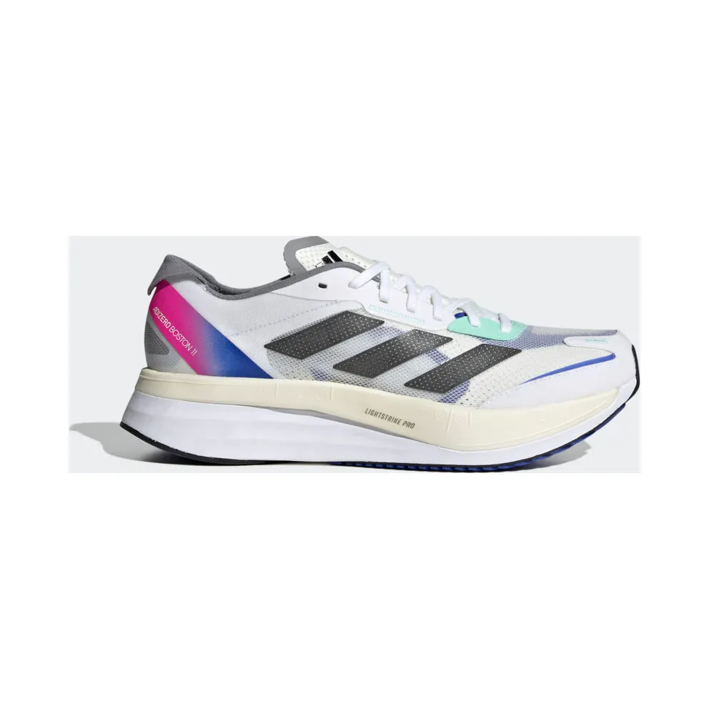 adidas Adizero Boston 11 Laufschuh Cloud White / Core Black / Lucid Blue (HQ3693)