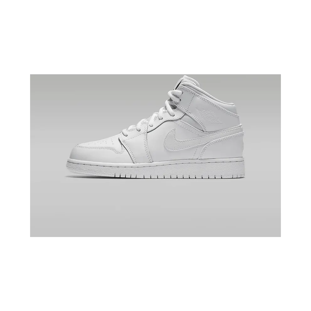 Jordan 1 Retro Mid White 2017 (GS) White/Black-White (554725-110)