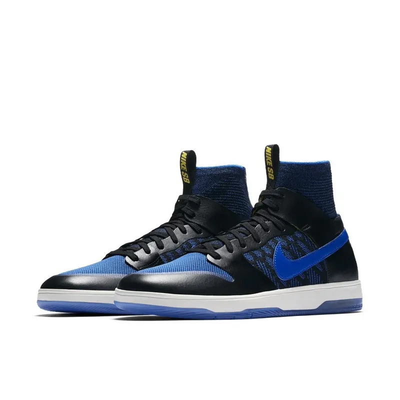 Nike SB Dunk High Elite Flyknit Terpening Black/Racer Blue-Sail-Sonic Yellow (918287-041)