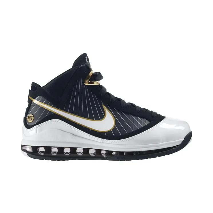 Nike Air Max LeBron 7 ‘Black White Gold’ Black/White-Metallic Gold (375664-011)