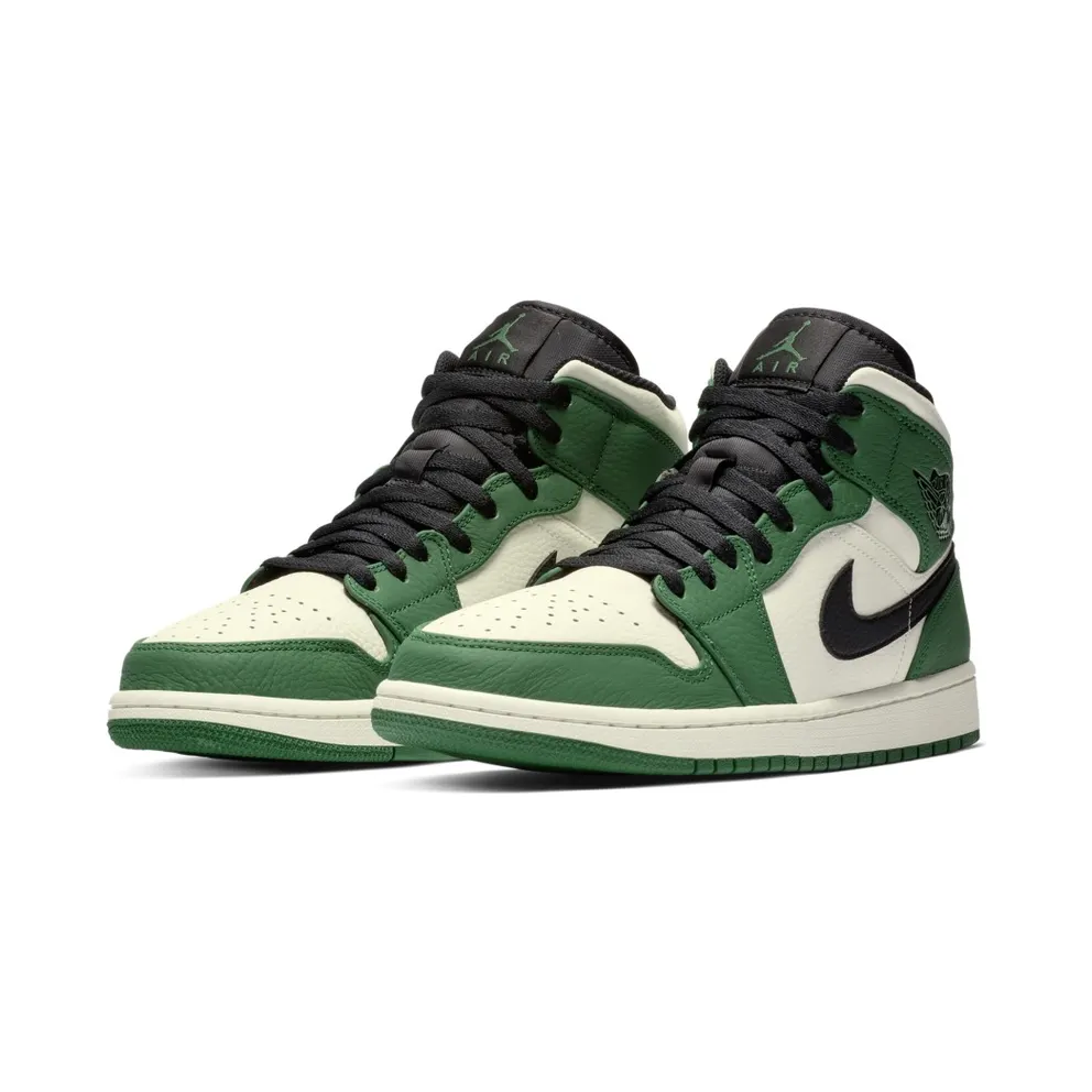 Jordan 1 Mid Pine Green Pine Green/Sail-Black (852542-301)