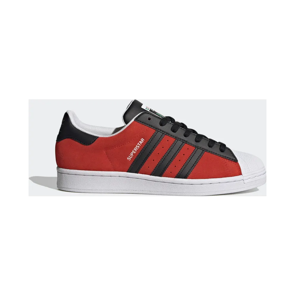 adidas Superstar Schuh Red / Core Black / Yellow (FU9522)