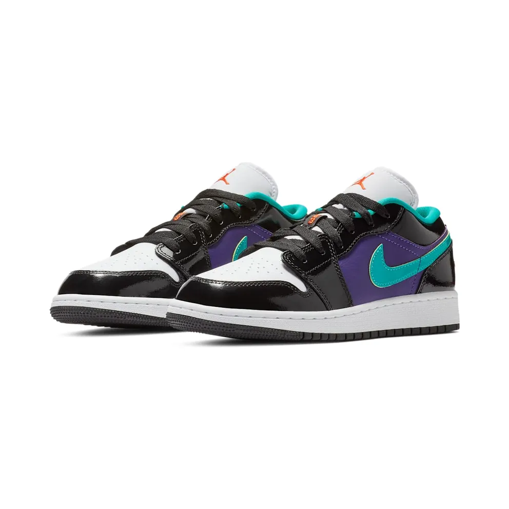Jordan 1 Low Black Court Purple Turbo Green (GS) Black/White-Court Purple-Turbo Green (553560-035)