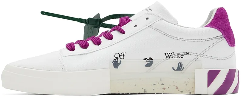 Off-White White & Purple Vulcanized Low-Top (OWIA178S22FAB0010132)