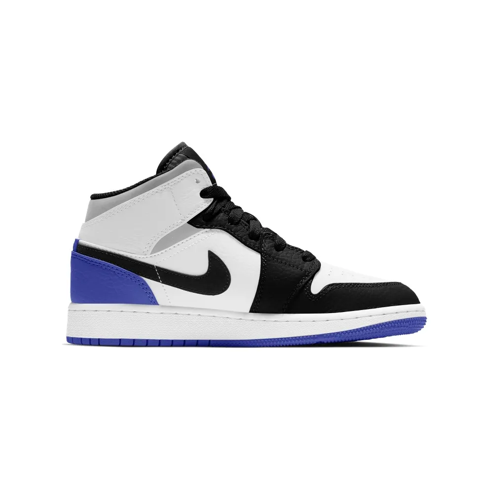 Jordan 1 Mid SE White Black Royal (GS) White/Black-Light Smoke Grey-Varsity Royal (BQ6931-102)