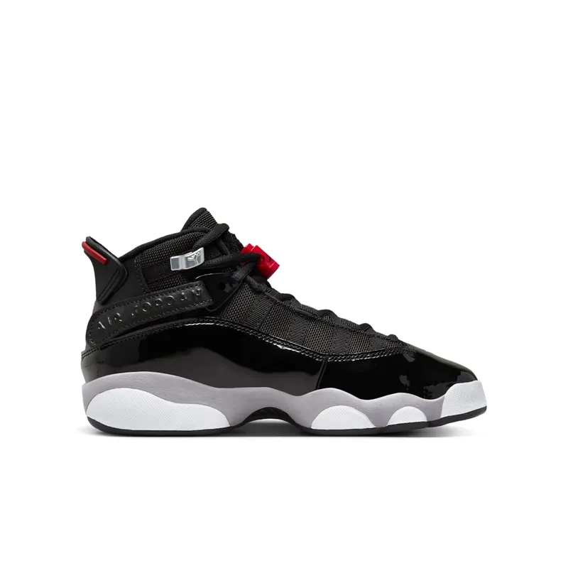 Jordan 6 Rings Black White Metallic Silver Fire Red (FZ4186-010)