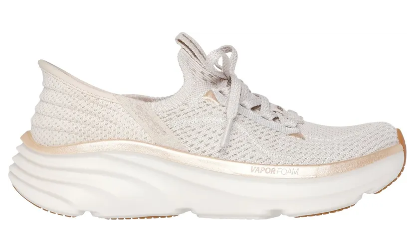 Skechers Slip-ins Relaxed Fit: D’Lux Vapor – Evening Glowing Sneaker Natuurlijk/Goud