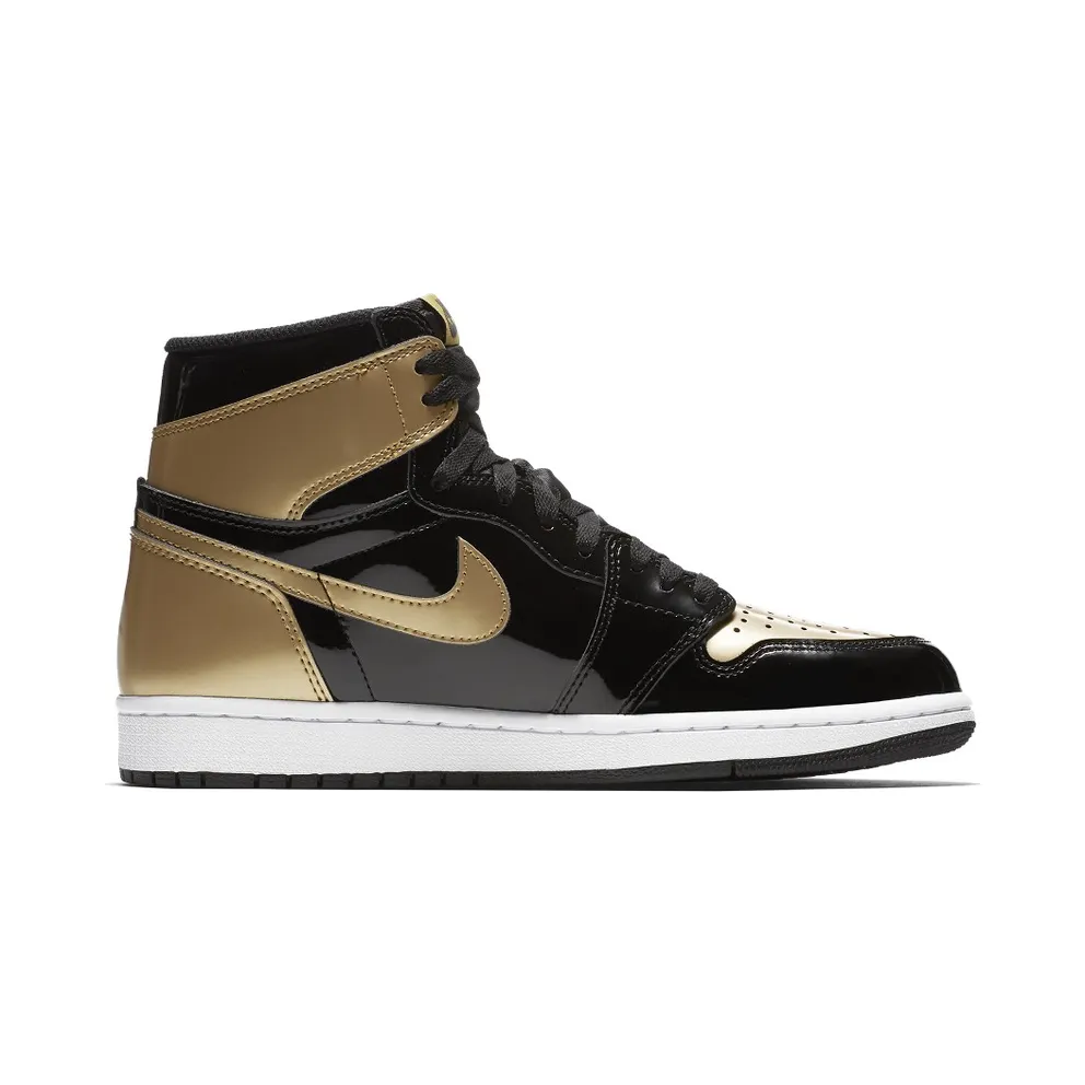 Jordan 1 Retro High NRG Patent Gold Toe Black/Metallic Gold-Summit White (861428-007)