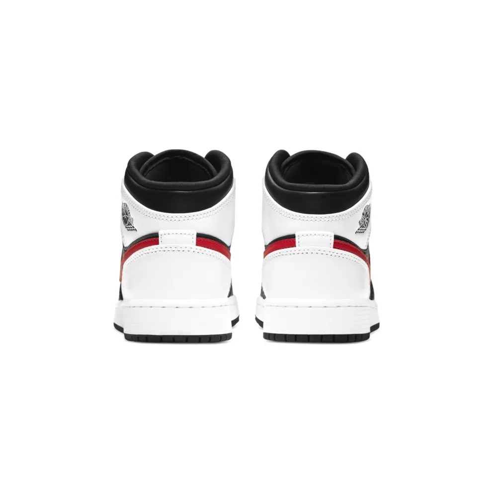 Jordan 1 Mid White Black Chile Red (GS) White/Black-Chile Red (554725-075)