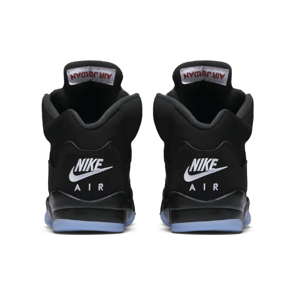 Jordan 5 Retro Black Metallic 2016 (GS) Black/Fire Red-Metallic Silver-White (845036-003)