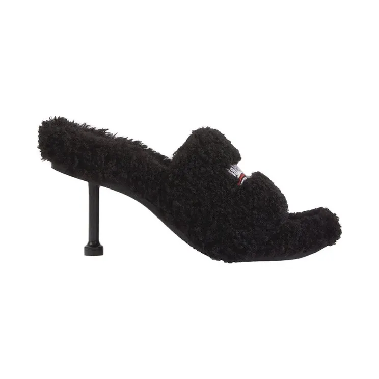 Balenciaga Furry Sandal M80 Black (656632 W2DO1 1096)