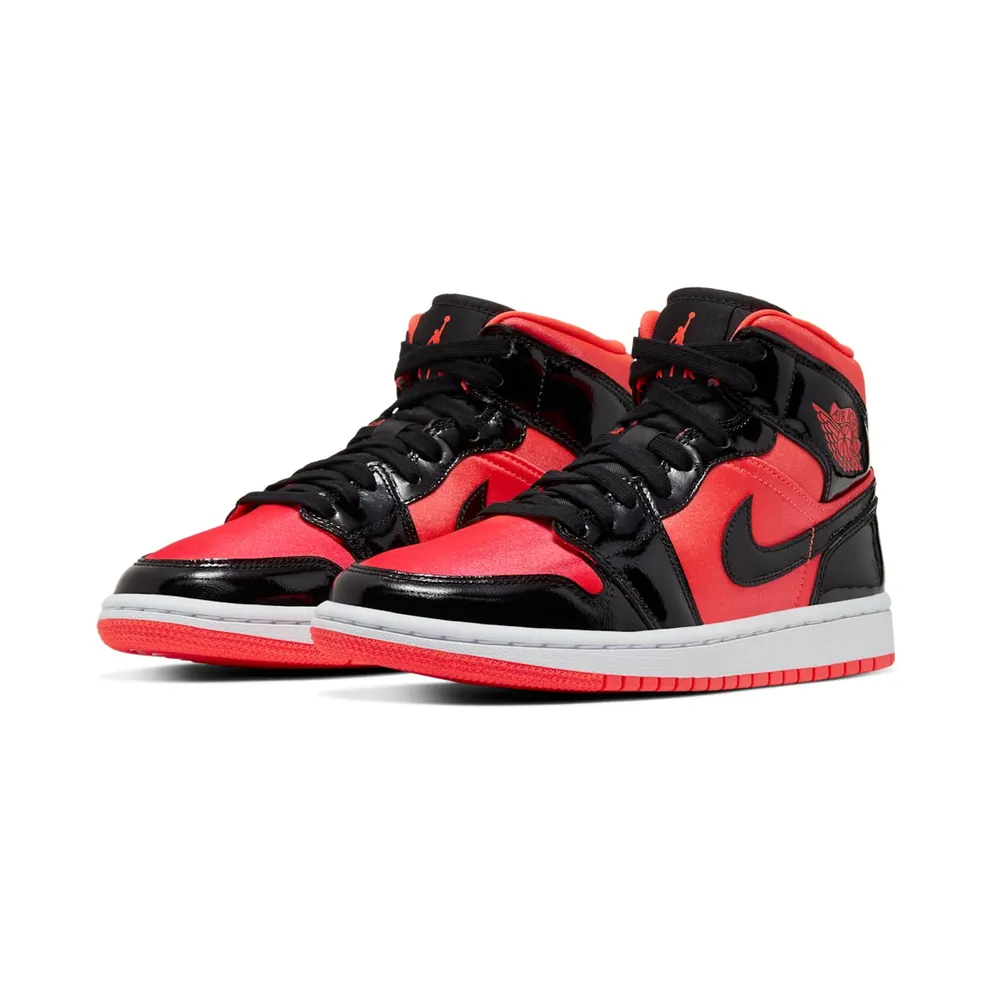 Air Jordan WMNS 1 Mid ‘Hot Punch Black’ (2019) (BQ6472-600)