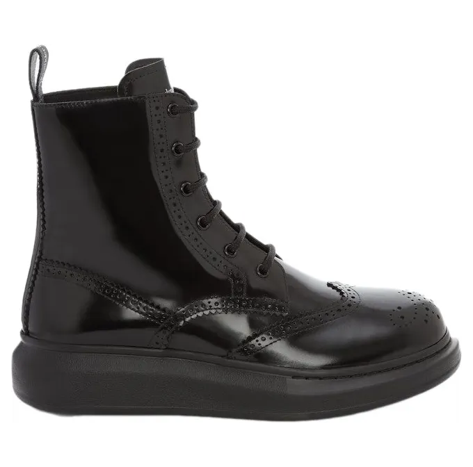 Alexander McQueen Hybrid Chelsea Lace up Boot Black (586199WHX511000)