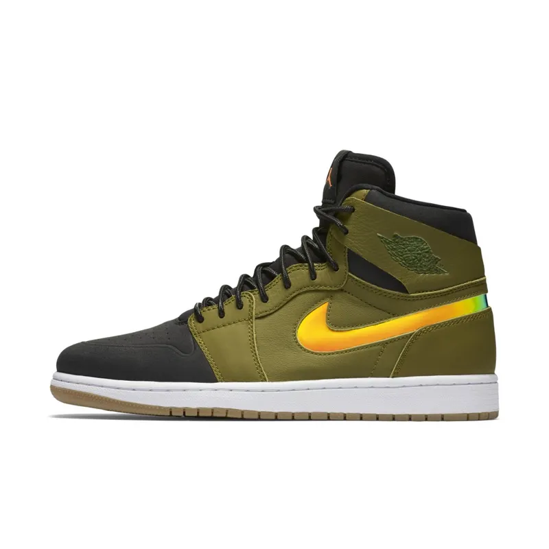 Jordan 1 Retro High Nouveau Militia Green Militia Green/Hyper Orange-Black-White (819176-306)