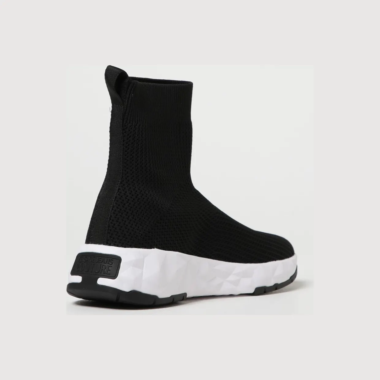 Versace Stretch Knit Sneakers with Printed Logo Black (75VA3SB5ZS671899) (2)