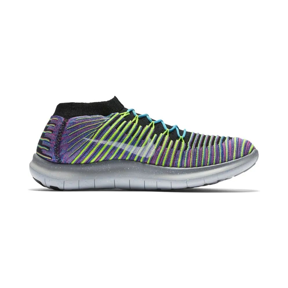 Nike Free RN Motion Flyknit Multi-Color Black/White-Racer Blue (834584-006)