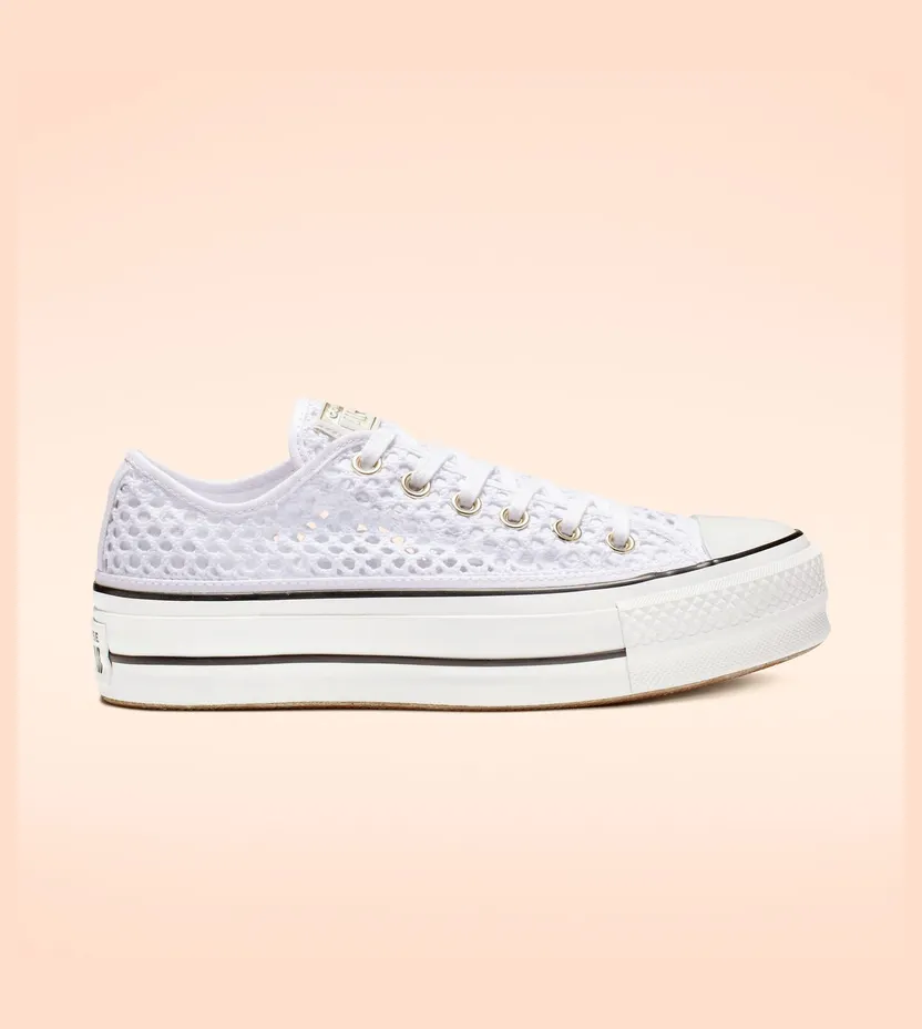 Converse Chuck Taylor All Star Handmade Crochet Lift Low Top White/white/black (564873C)