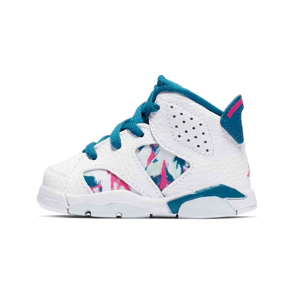 Jordan 6 Retro White Laser Fuchsia Green Abyss (TD) White/Laser Fuchsia-Green Abyss (645127-153)