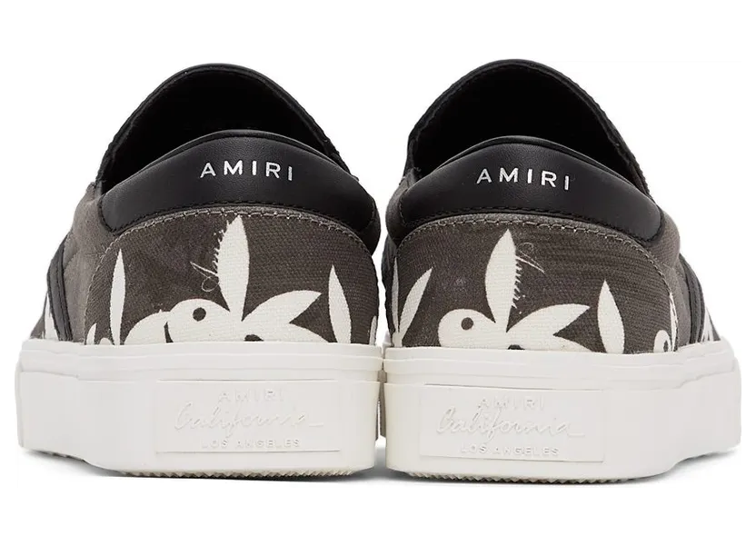 AMIRI Grey & White Playboy Edition Slip-On Sneakers (MFS006-043) (4)