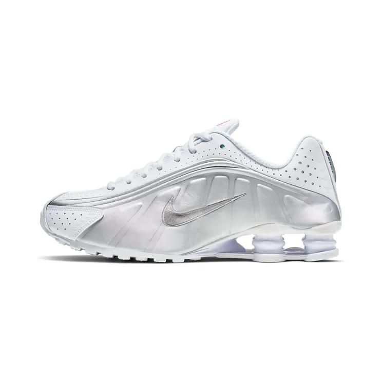 Nike Shox R4 “White / Metallic Silver / Bright Crimson” (104265-131)
