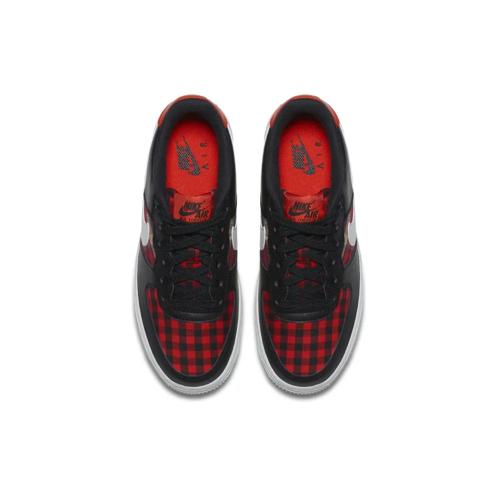 Nike Air Force 1 Low Flannel (GS) Black/Summit White-Habanero Red (849345-004)