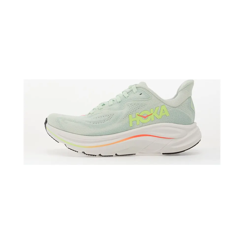 Hoka One Clifton 10 Sea Glass Neon Flame