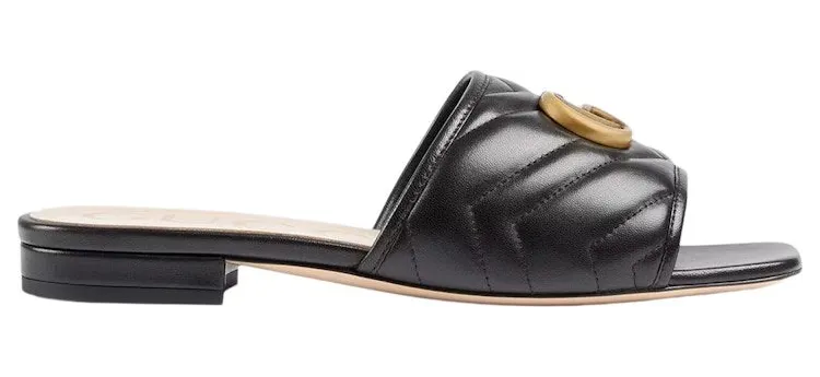 Gucci Double G Slide Sandal Black Leather (_646169 BKO60 1000)