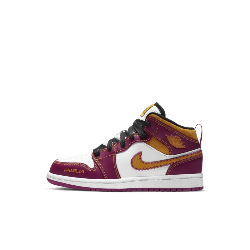Jordan 1 Mid Dia de los Muertos (PS) White/Fuchsia-Orange-Black (DC0499-100)