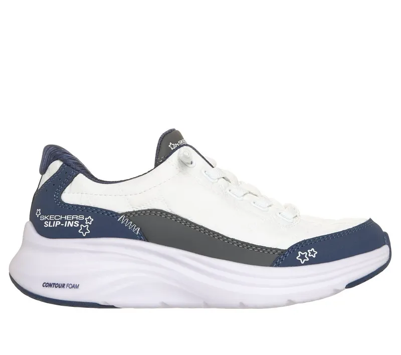 Skechers Slip-ins: Contour Foam – Cozy Fit Sneaker White/Marine