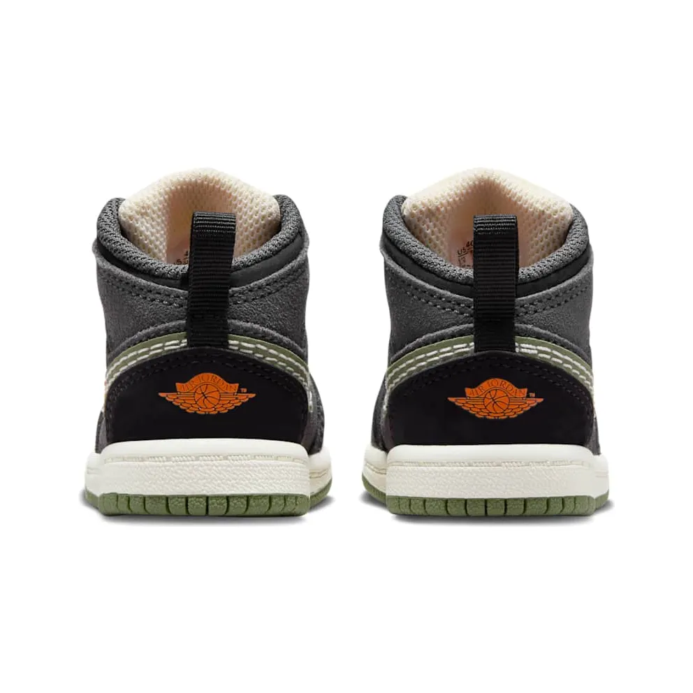 Jordan 1 Mid SE Craft Anthracite Black Bright Mandarin Sky J Light Olive (FD9093-003)