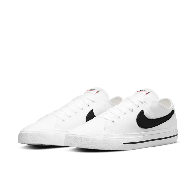 Nike Court Legacy Canvas White Black Swoosh (CW6539-101)