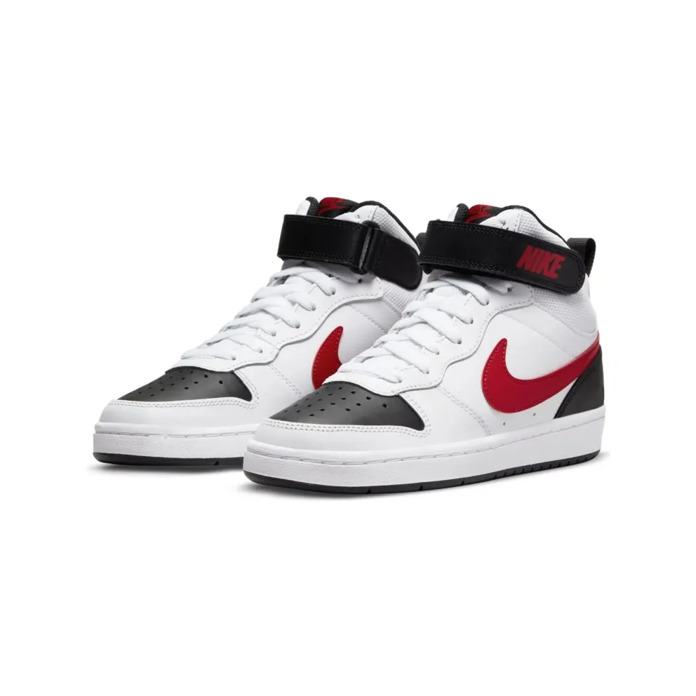 Nike Court Borough Mid 2 White University Red (GS) (CD7782-110)
