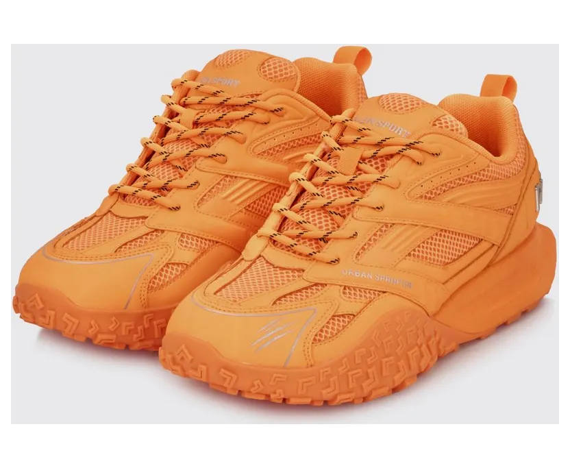 Plein Sport Urban Sprinter Mesh and Rubber Sneakers Orange (SAFSUSC0933STE003N86)