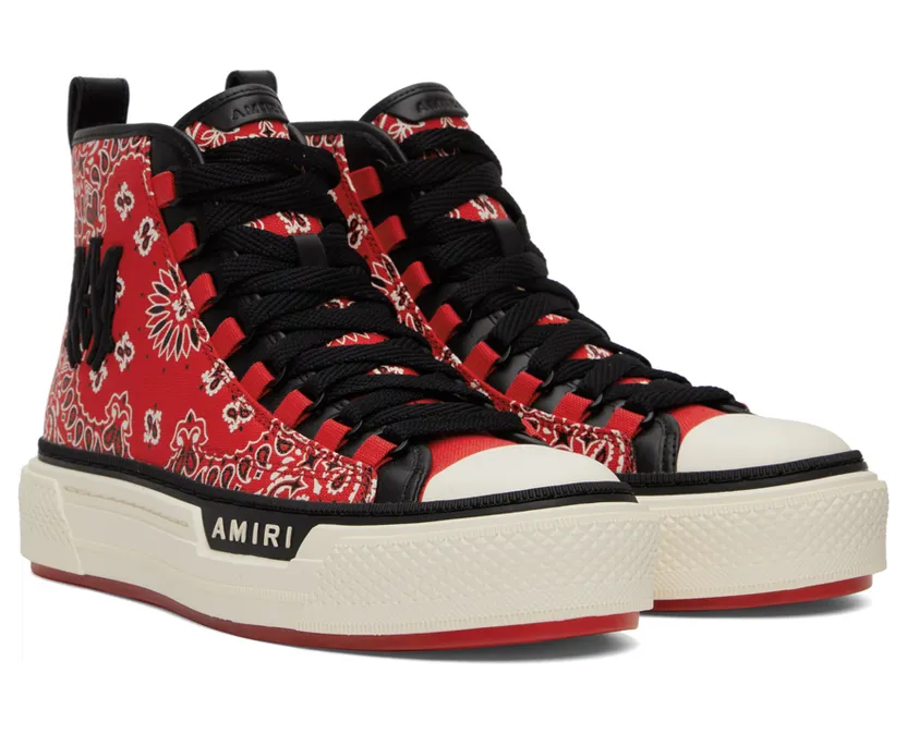 AMIRI Red Bandana M.A. Court Hi Sneakers (AW22MFS007) (4)