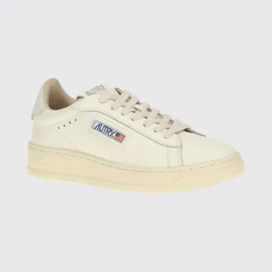 Autry Dallas Low Bicolour Calfskin Leather Trainers with Padded Low-Top Ankle White 2 (ADLWMR01)