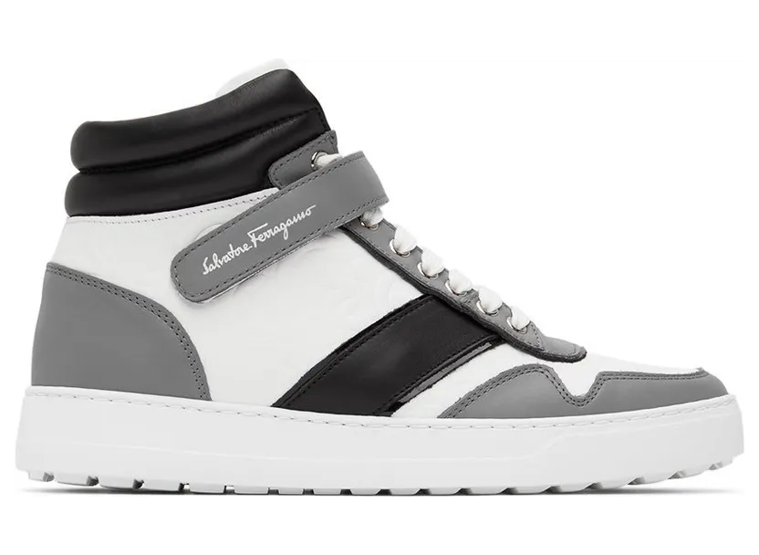Salvatore Ferragamo White High-Top Noe Sneakers (753128 020465018)