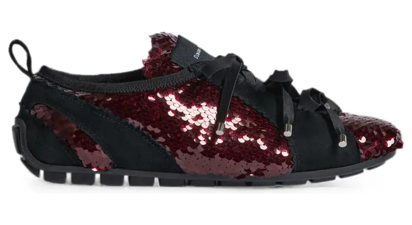 Simone Rocha Ballerina Grip verfraaid met pailletten “Red” (BPT4S0845)