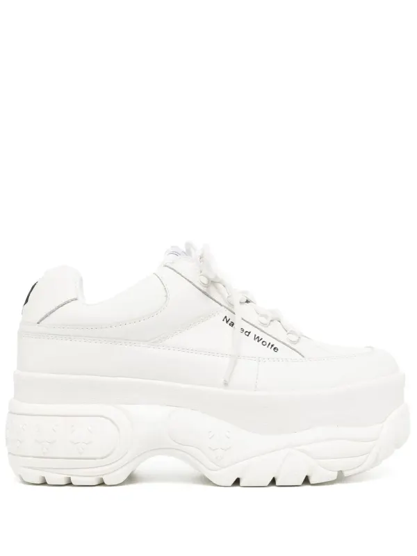 NAKED WOLFE Sporty sneakers with plateauzool – White (SPORTYWHITE)
