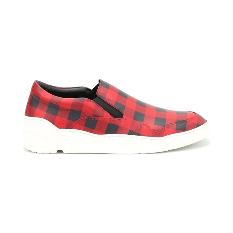 Dior Slip-On Red Black Plaid