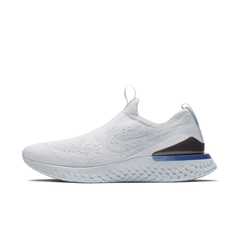 Nike Epic Phantom React Flyknit White Hydrogen Blue (W) White/White-Hydrogen Blue-Blue Tint-Racer Blue-Wolf Grey (BV0415-101)