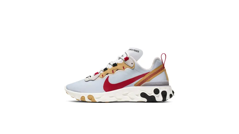 Nike React Element 55 Pure Platinum Club Gold Red Pure Platinum/Club Gold-Desert Sand (CK6682-001)
