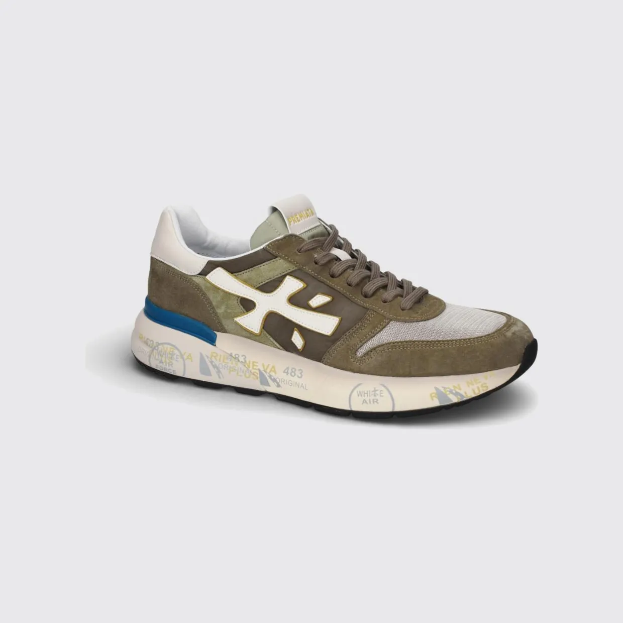 Premiata Mick Suede and Nylon Sneakers Green (MICK8086)