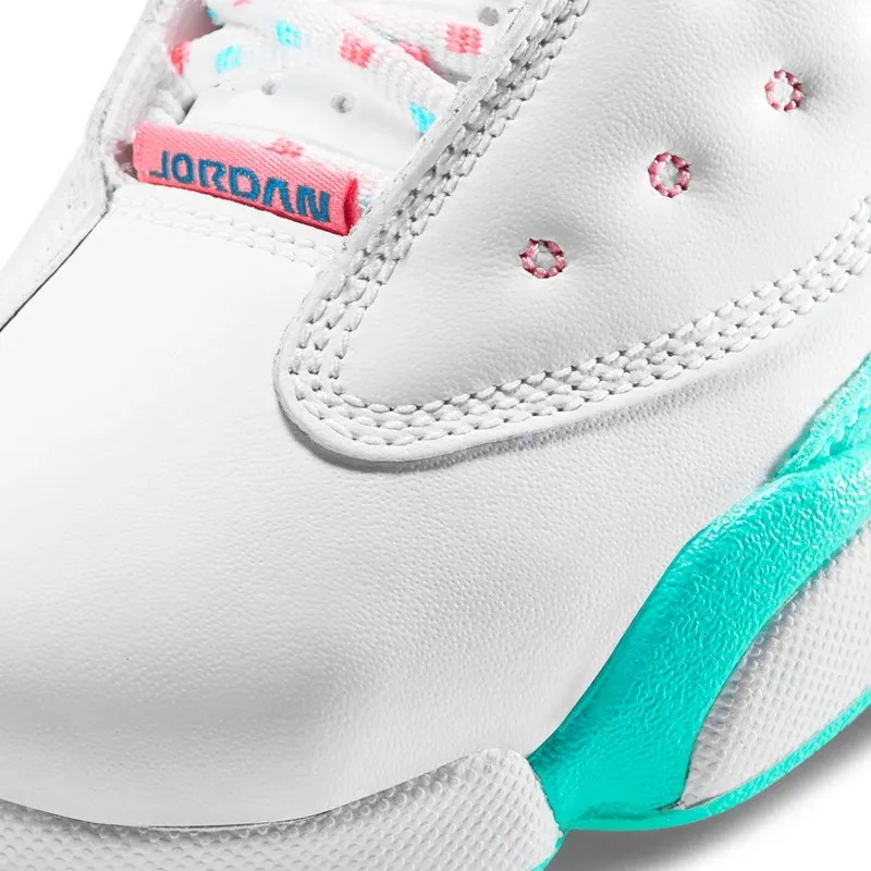 Jordan 13 Retro White Soar Green Pink (PS) White/Soar-Green-Pink (439669-100)