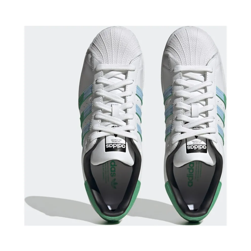 Adidas Superstar Cloud White / Semi Screaming Green / Blue Dawn (HQ2168)
