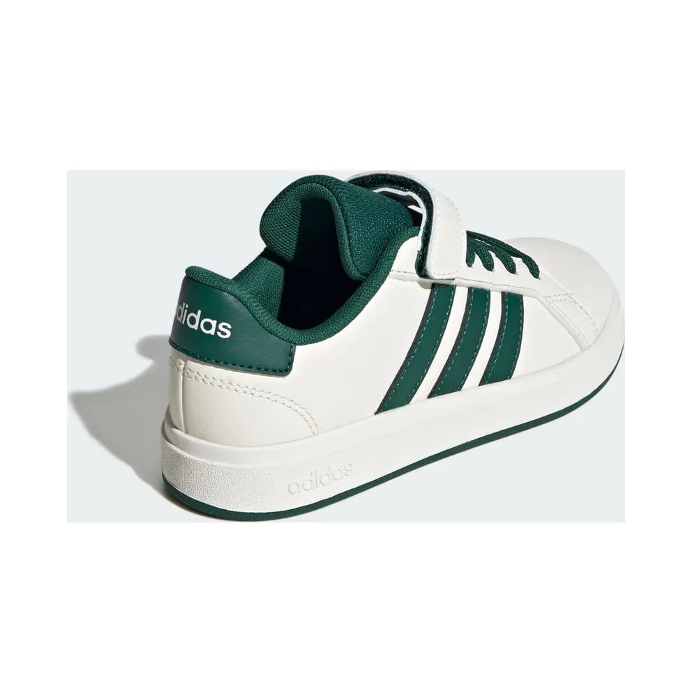 Adidas Grand Court 2.0 Kids Off White / Collegiate Green / Core Black (JQ8004)